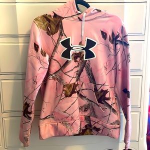 Under armour pink camouflage hoodie